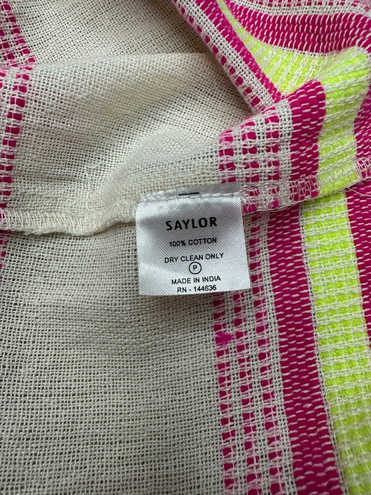 Saylor Yellow and Pink Casual Dress Size S Tall