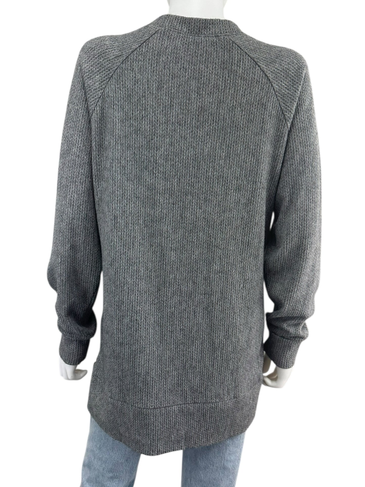 bobi NWT Grey Zipside Crewneck Knit Top Size S