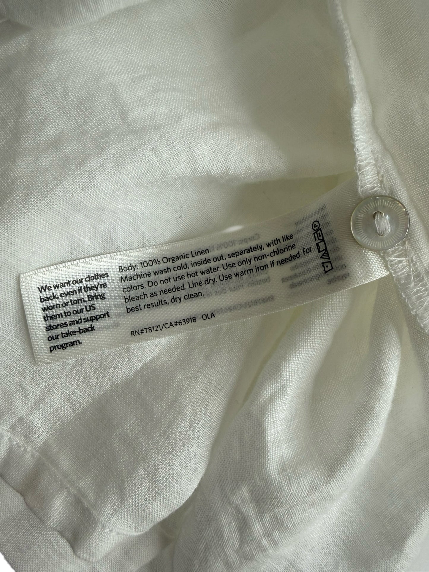 EILEEN FISHER NWT White 100% Linen Button-Down Shirt Size 1X