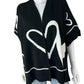 Chico's NWT Reversible Hearts Ruana Sweater Cardigan Size M