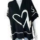 Chico's NWT Reversible Hearts Ruana Sweater Cardigan Size M