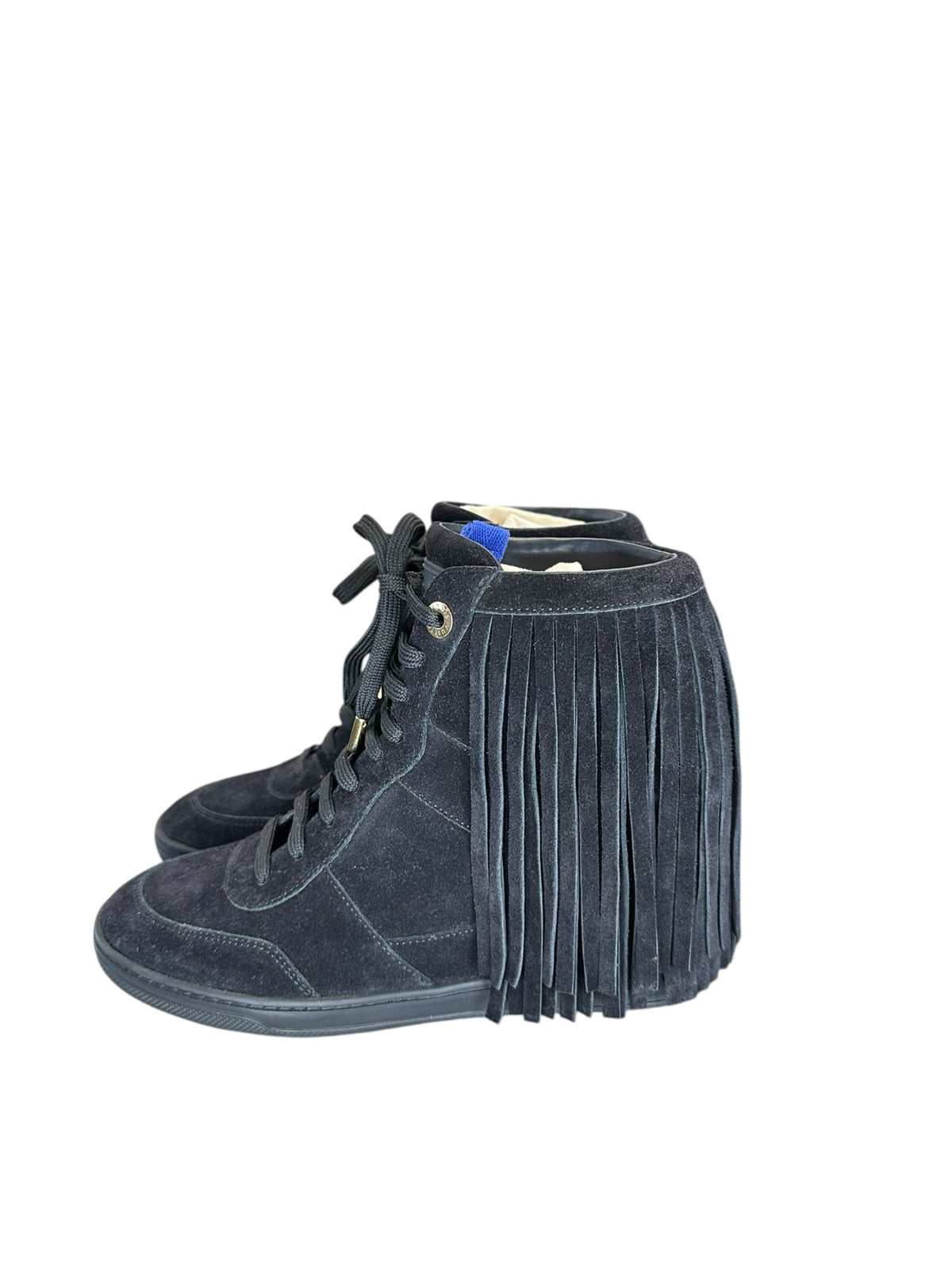 Louis Vuitton Black Millenium Wedge Sneaker Size 37.5
