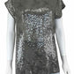 EILEEN FISHER 100% Silk Gray Sequin Blouse Size M