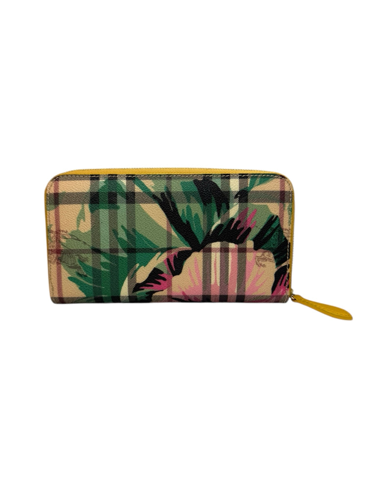 BURBERRY Peony Rose Printed Haymarket Check Continental Wallet