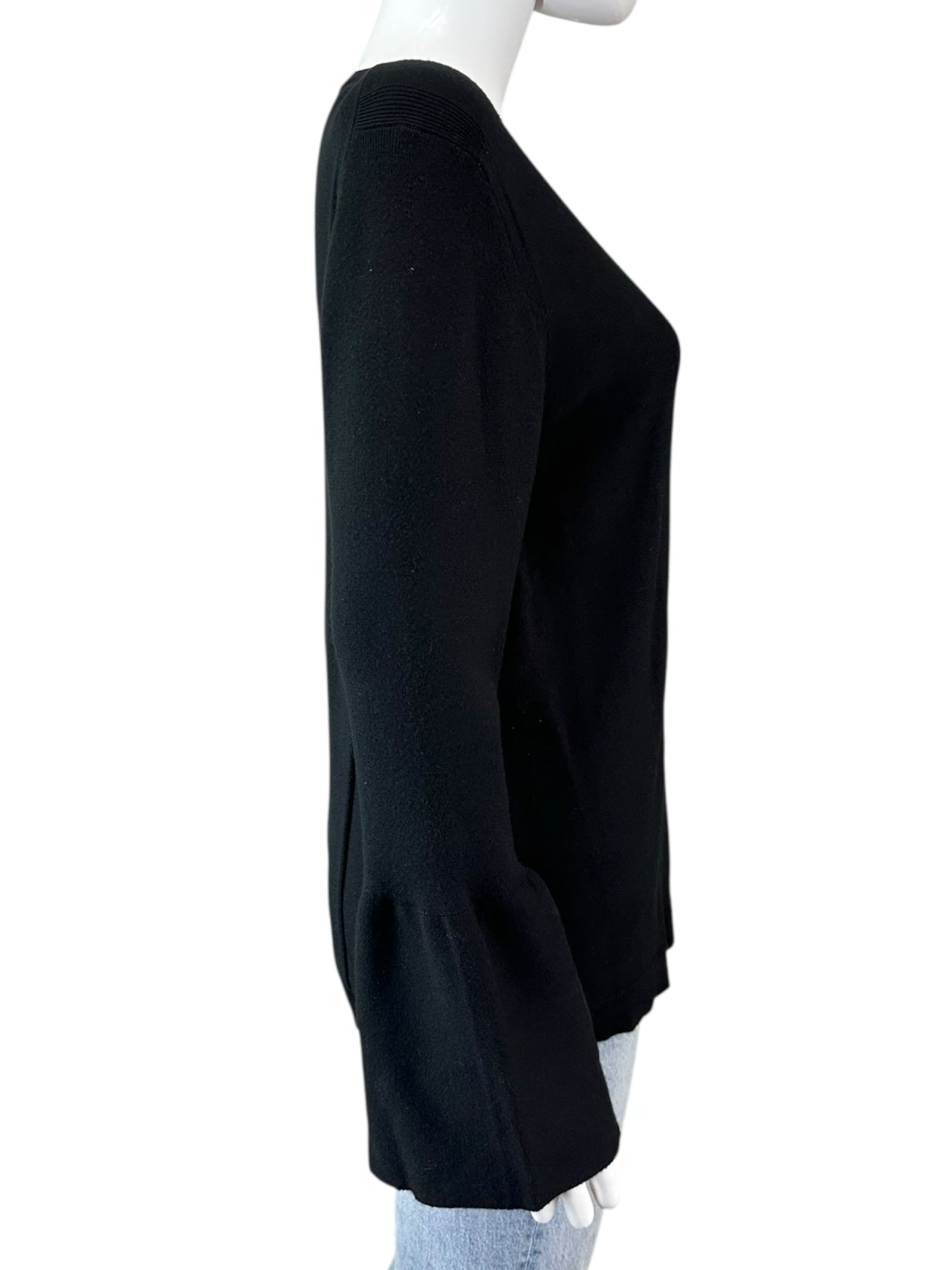 Emerson Rose Black Silk Sweater Cardigan Size L