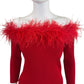 MILLY NWT Ruby Red Feather Top Size M