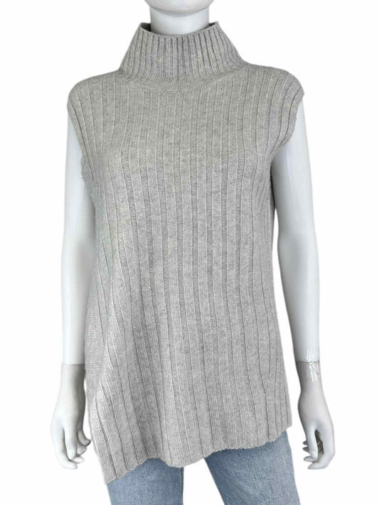 Vince. Gray Cashmere Mock Neck Sweater Size L