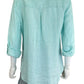 Talbots 100% Linen Aqua Button-Down Shirt Size M
