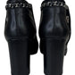 CHANEL Black Leather Ankle Boot Size 38.5