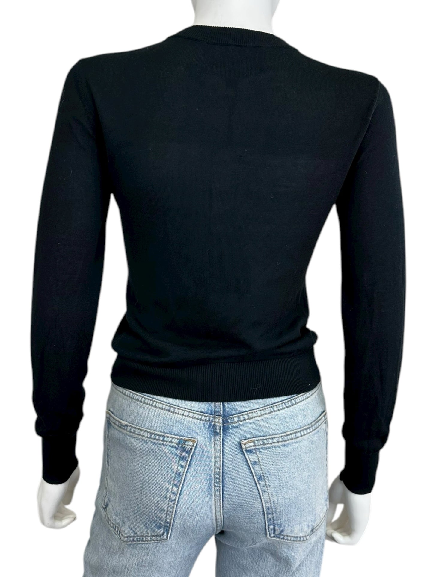 CYNTHIA ROWLEY NWT Black Crewneck Sweater Size S