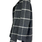 Theory Grey Wool Blend Check Coat Size L