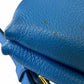 PRADA Blue Leather Shoulder Foldover Bag Designer Handbag