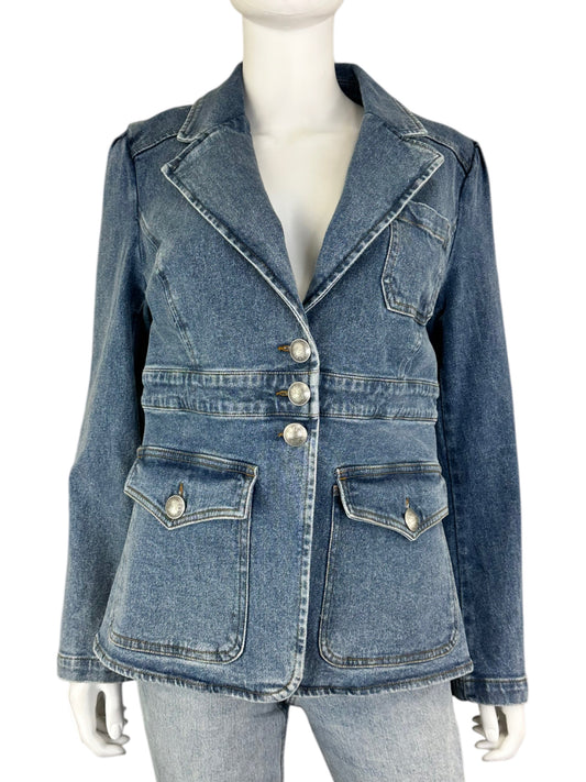 ELIE TAHARI Size 10 BASE Jacket - Denim