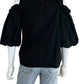 velvet BY GRAHAM & SPENCER Black Cold Shoulder Blouse Size S