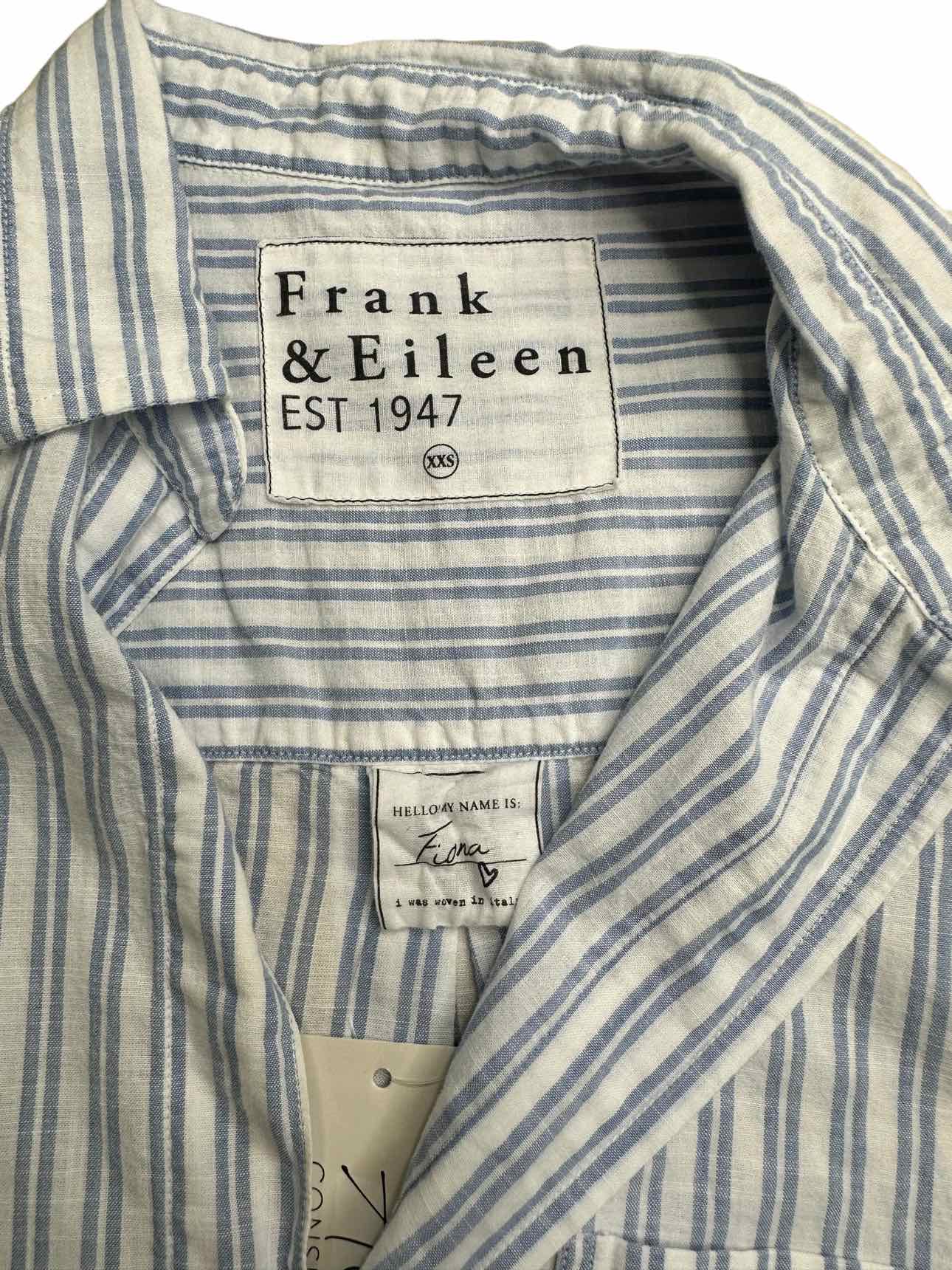 Frank & Eileen Blue Striped FIONA Button-Down Shirt Size XXS