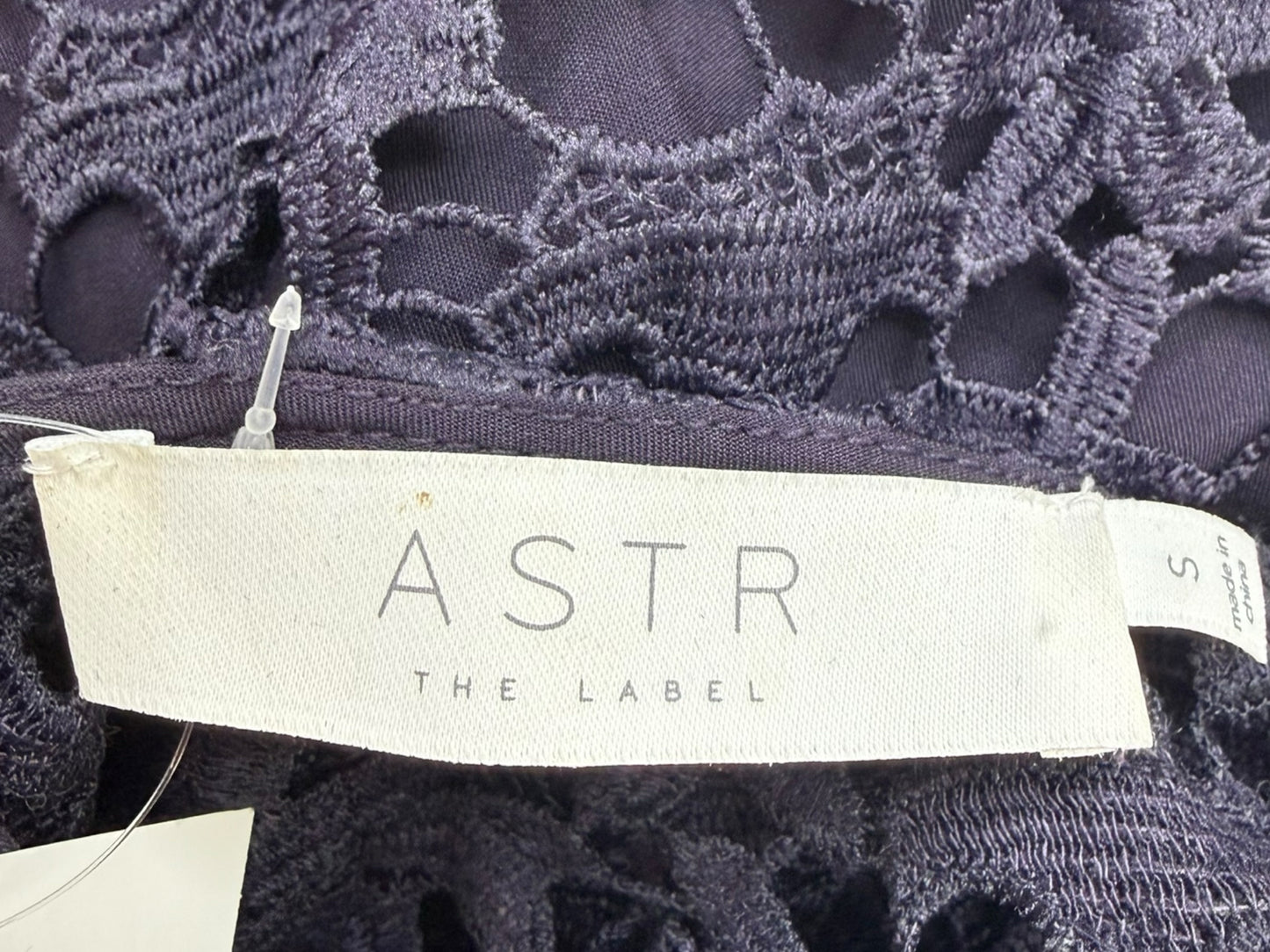Astr Navy Blue Crochet Lace Cocktail Dress Size S