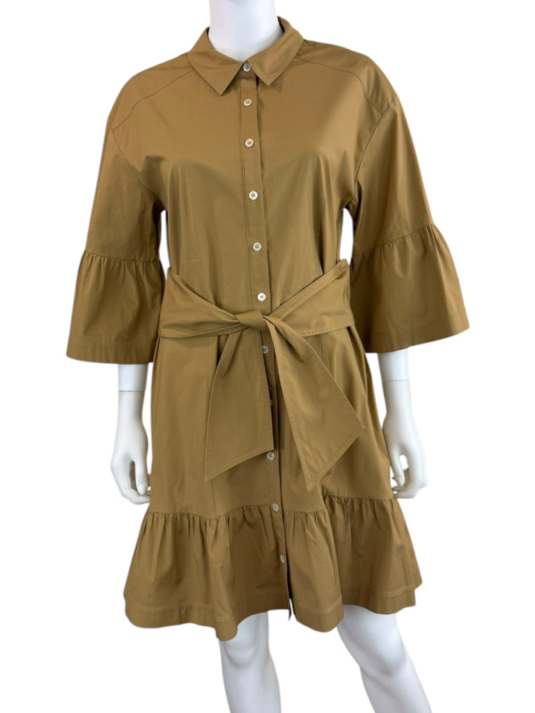 VERONICA BEARD Khaki Button-Down Mini Dress Size 12