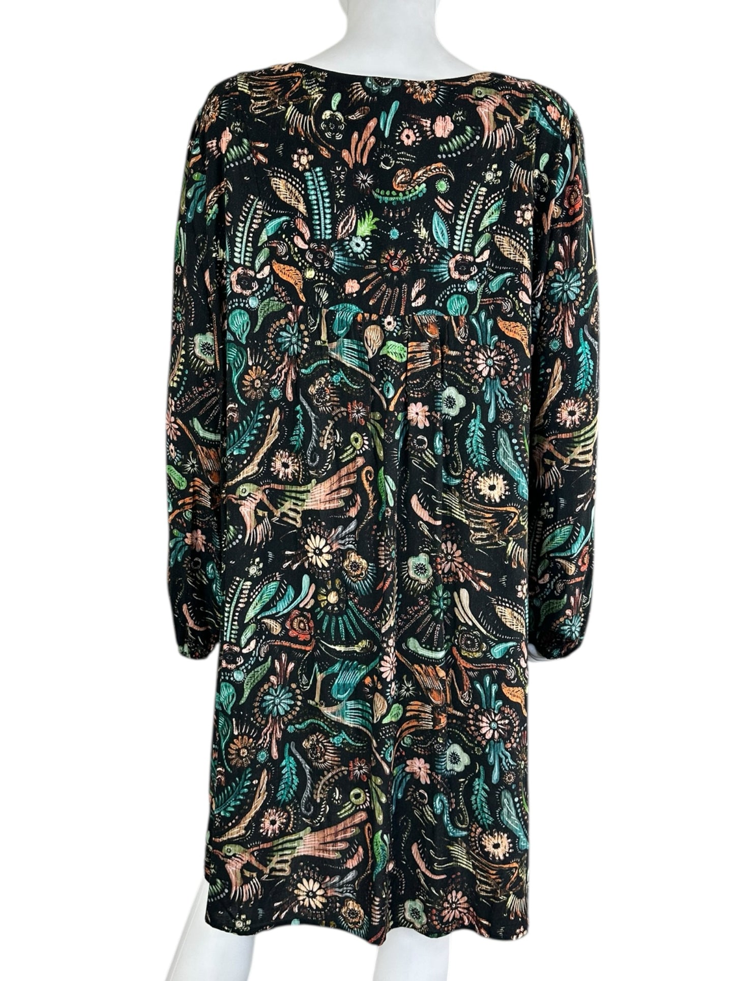 Peruvian Connection Multicolored Floral Casual Dress Size XL