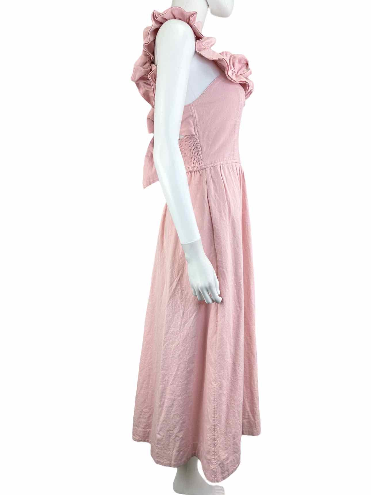 Free People NWT Pink Ruffle Maxi Dress Size S