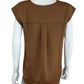 NWT LOFT Brown Satin Blouse Size S