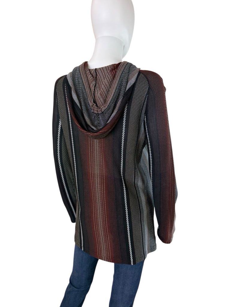 Tory Burch Striped Knit Hoodie Size L