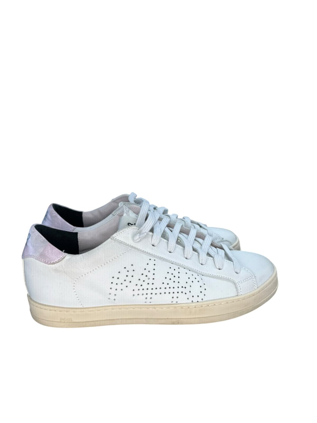 P448 White Leather John Low-Top Sneakers Size 39