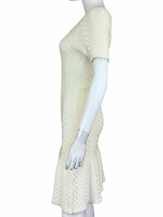 Sam Edelman Cream Cable Knit Midi Dress Size M