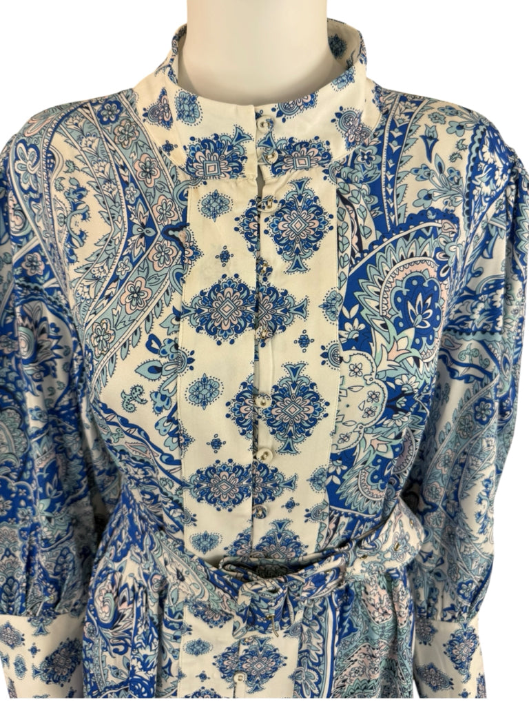 RAISHAMA Studio NWT Blue Maya Floral Shirt Dress Size 18