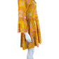 Julie Brown Orange Pattered Casual Dress Size S