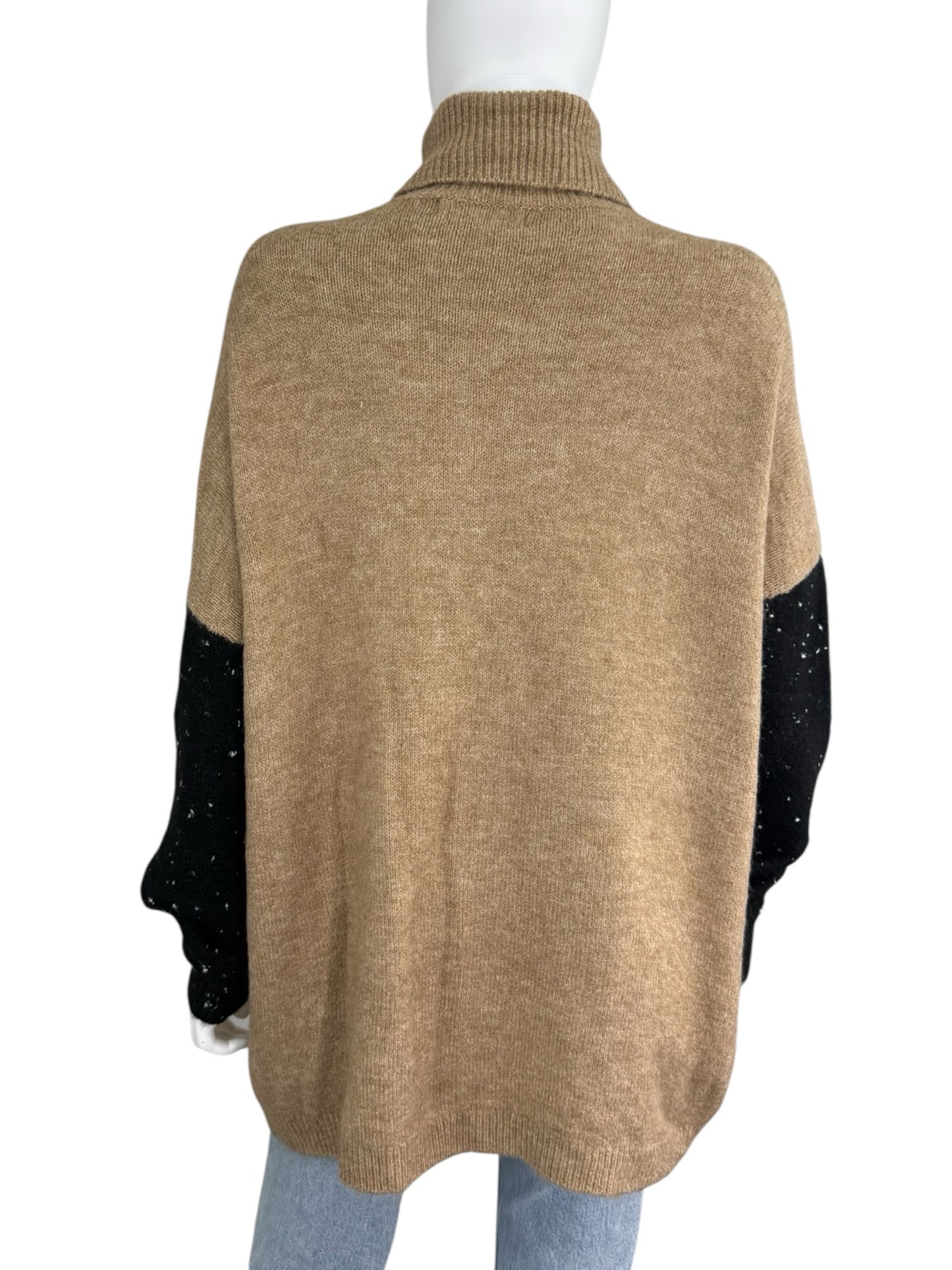 JOHN + JENN NWT Brown Colorblock Turtleneck Sweater Size M