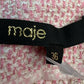 maje Pink Pirose Tweed Wide Leg Trousers Size 36