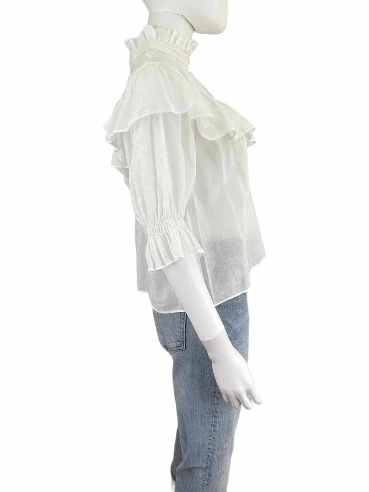 FRAME White Ruffle Blouse Size S