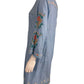 Johnny Was Blue 100% Cotton Embroidered Dress Size S