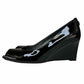 Stuart Weitzman Black Patent Leather Wedges Size 8