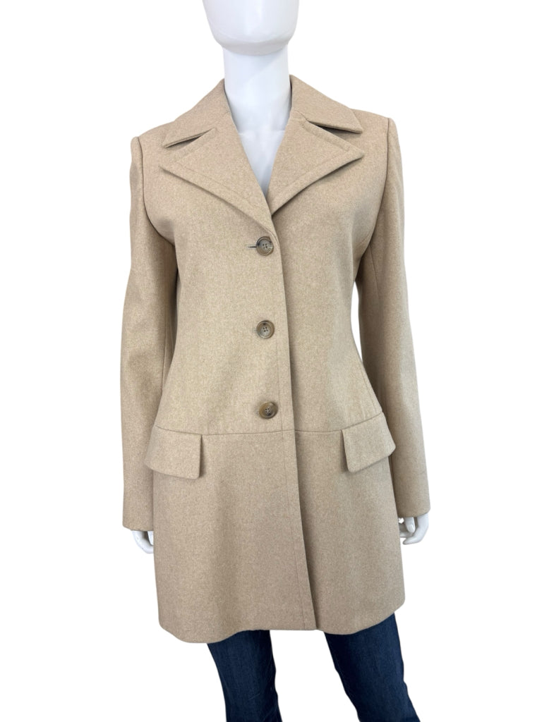 BANANA REPUBLIC Beige Italian Melton Wool Blend Peacoat Size M