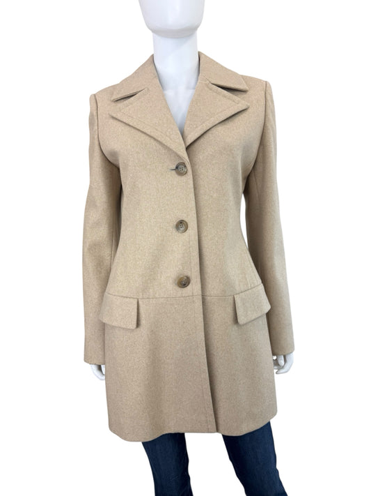 BANANA REPUBLIC Beige Italian Melton Wool Blend Peacoat Size M
