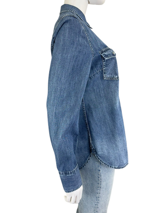 J. Crew Blue Demin Button-Down Shirt Size 12