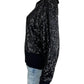 J. Crew COLLECTION NWT Black Sequin Zip Up Sweater Size L