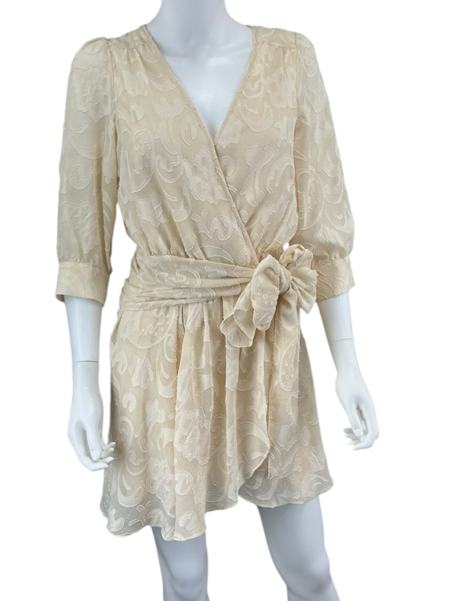 Berenice Blush Pink Wrap Mini Dress Size S