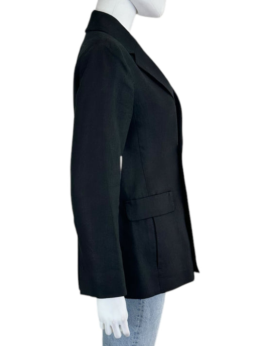 MaxMara Black 100% Linen Blazer Size S