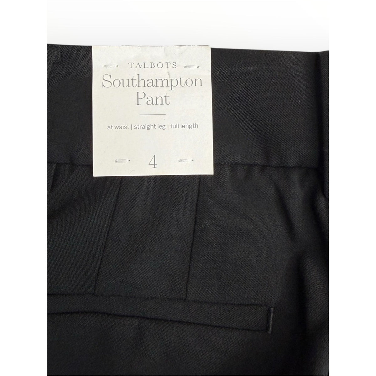 Talbots NWT Black Southampton Pants Size 4
