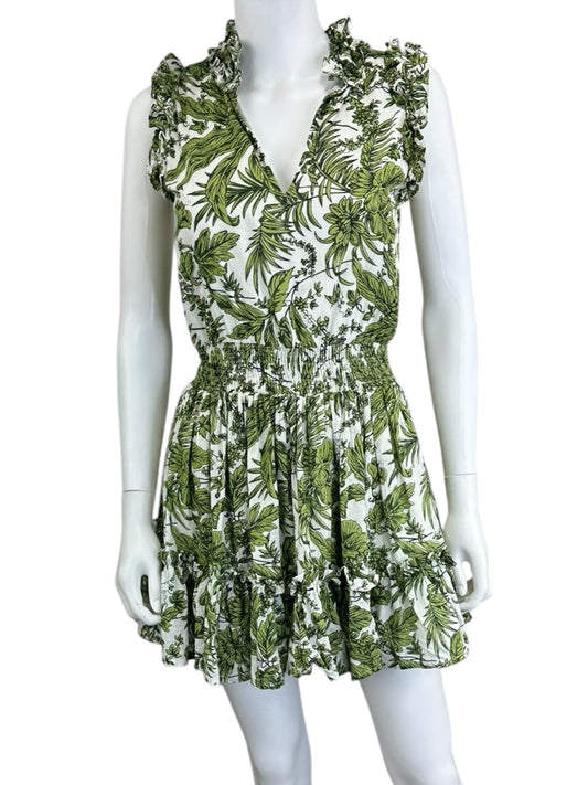 Anna Cate White and Green Casual Dress Size XS