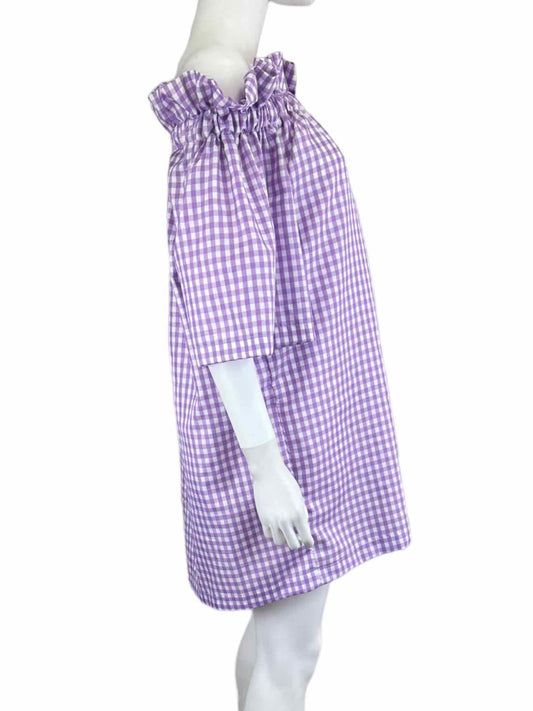 Hello Dobson Purple Gingham Check Mini Dress Size L