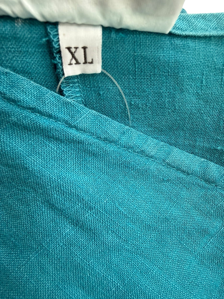 bryn Walker Teal 100% Linen Tunic Size XL