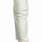 CELINE Vintage White Denim Pencil Skirt Size 38