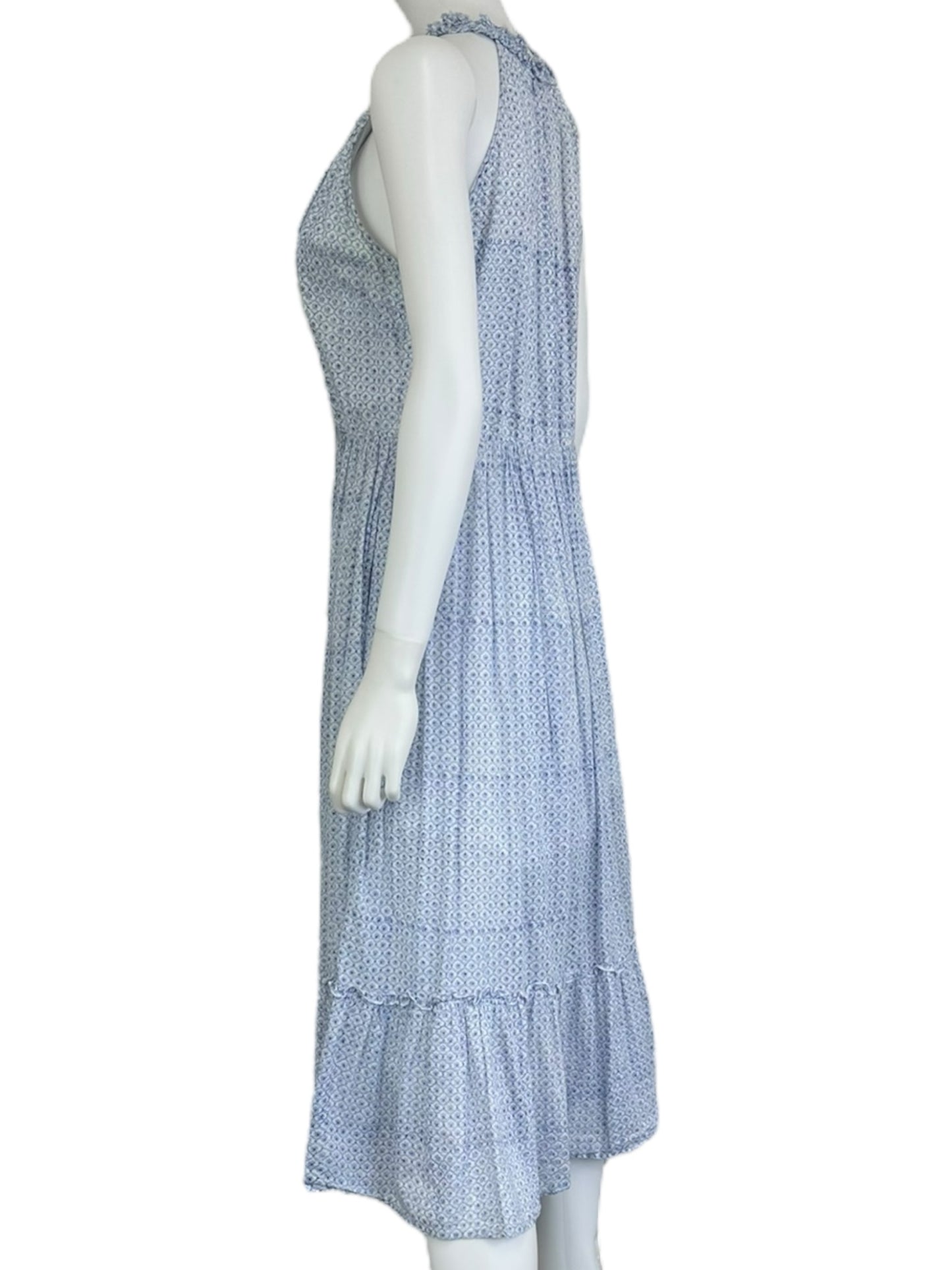 Roller Rabbit Blue 100% Cotton Midi Dress Size M