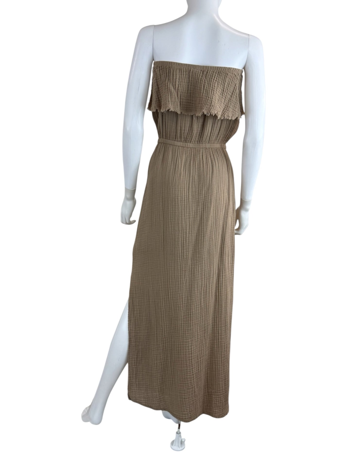 Michael Stars Brown 100% Cotton Gauze Maxi Dress Size S