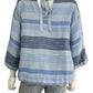 bella dahl Blue Striped Top Size S