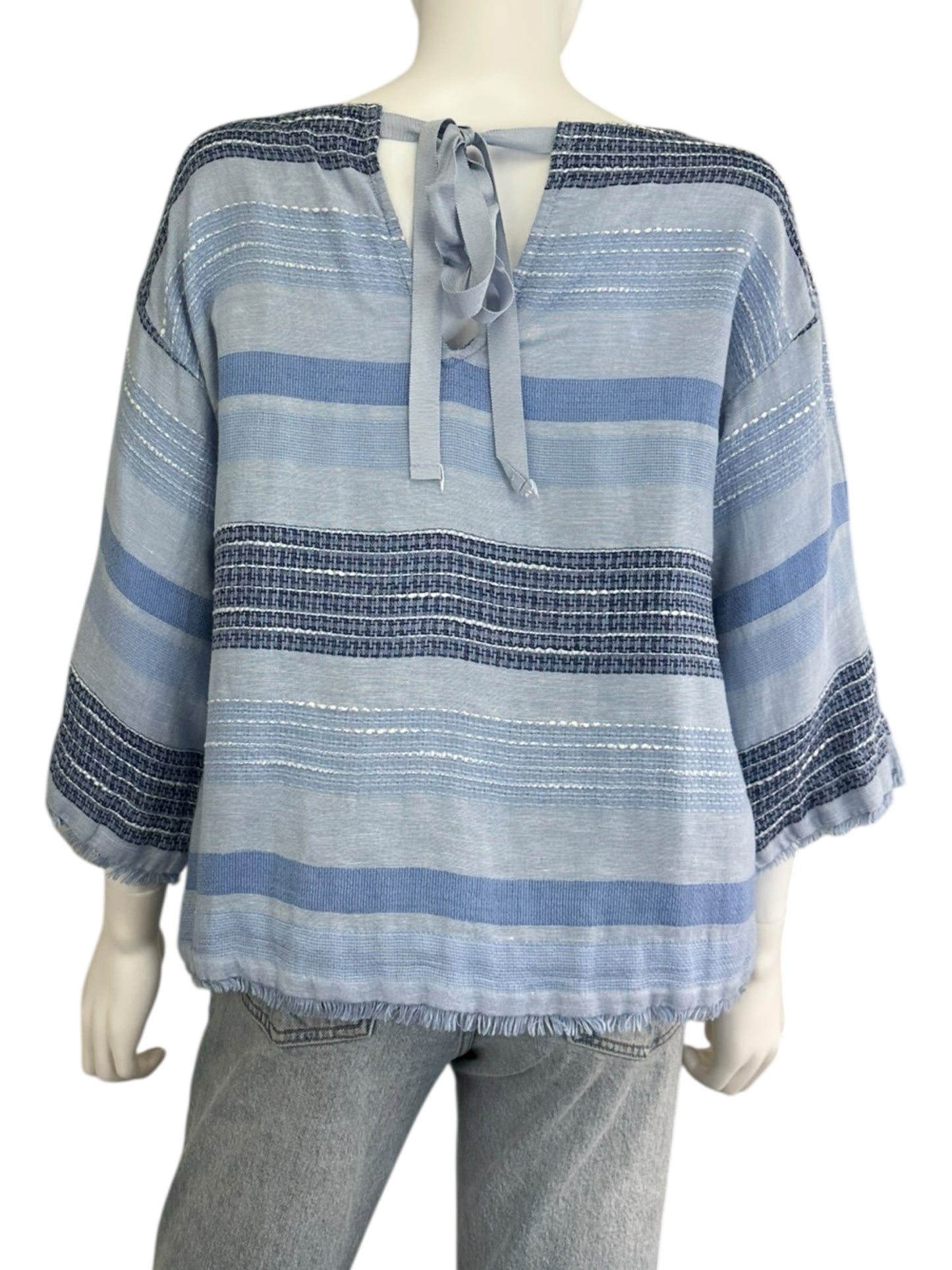 bella dahl Blue Striped Top Size S