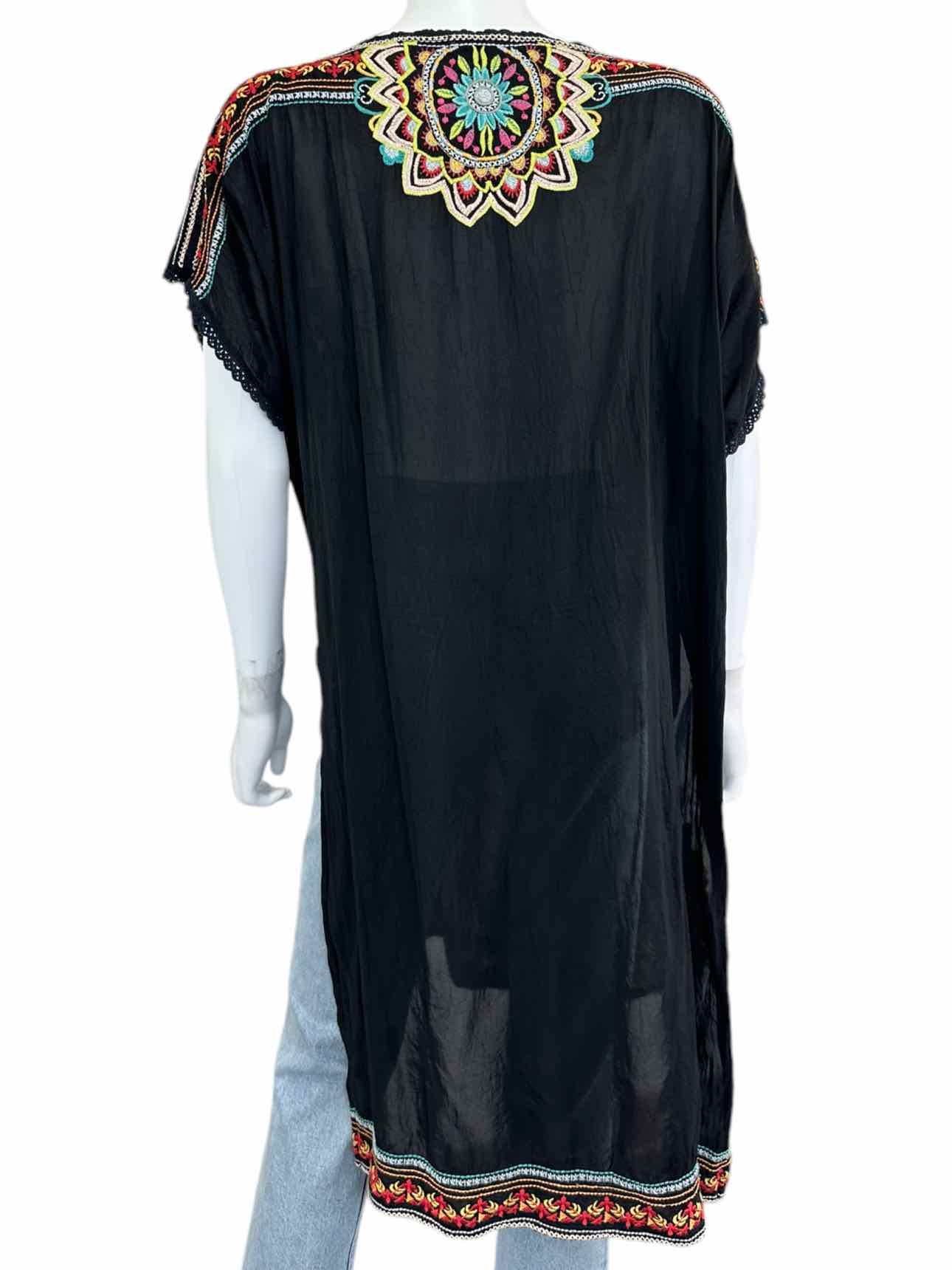 Johnny Was Black Embroidered Tunic Size L